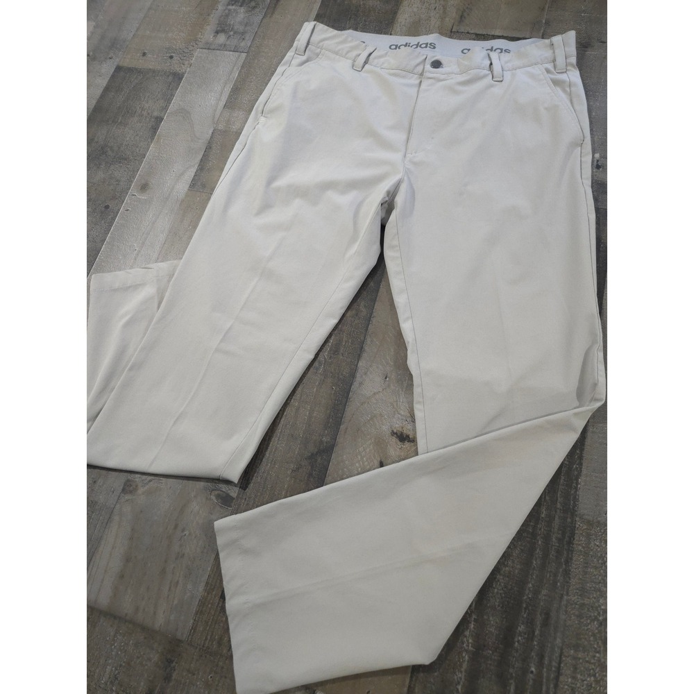 Adidas Ultimate365 Golf Pants Mens 34x32 Stone Beige Performance Stretch